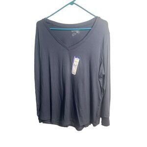 terra & sky womens long sleeve v neck shirt plus size 1X 16w 18w